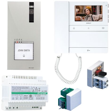 Kit videocitofono monofamiliare con cornetta quadra e people sb2 comelit pl8461m