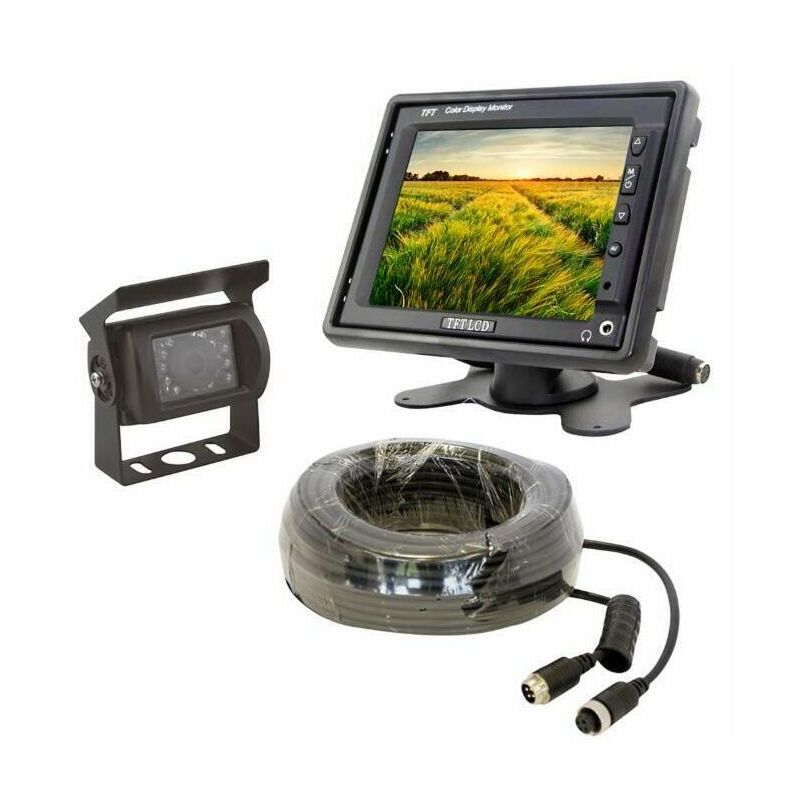 Image of Kit videoretro con monitor 5.6' tft a 12/24V, 3 ingressi video, visualizza una camera per volta, visuale posteriore automatica c 55800