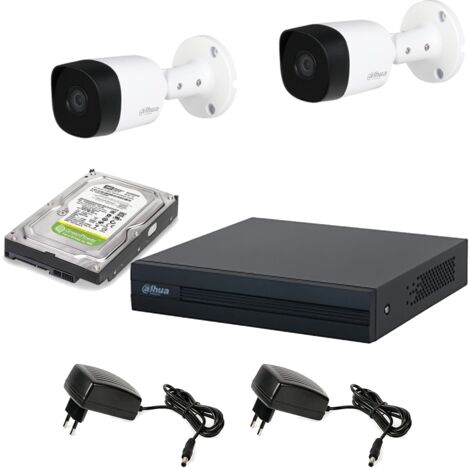KIT VIDEOSORVEGLIANZA 2 TELECAMERE 2 MPX DAHUA DVR 4 CANALI HD 500GB