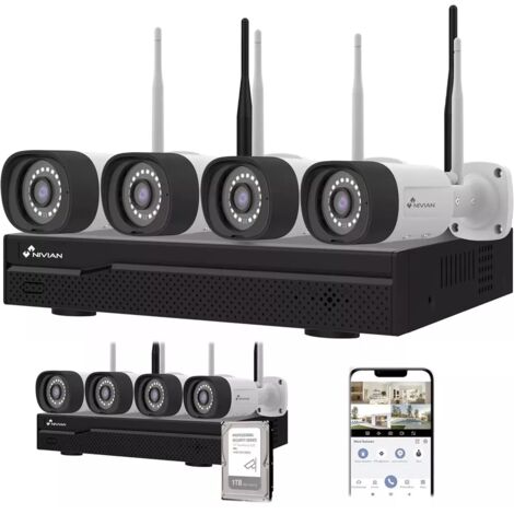 Kit Videosorveglianza 3K IP Senza Fili – 4 Telecamere Wireless + NVR + Hard Disk