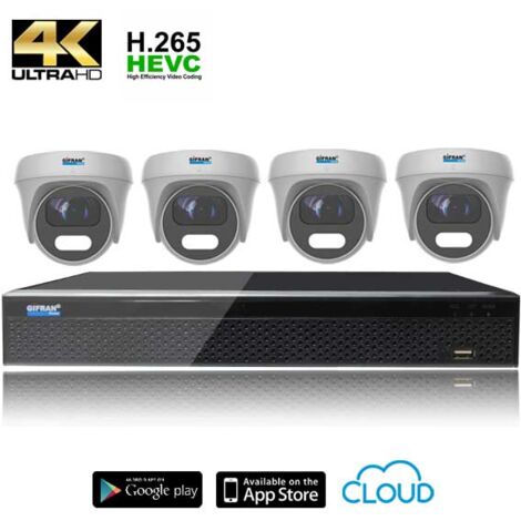 Kit Videosorveglianza 4 telecamere grandangolo 4K