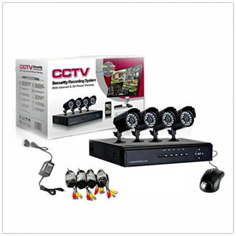 ROYAL_SHOPPING KIT VIDEOSORVEGLIANZA 8 TELECAMERA INFRAROSSI + DVR + ALIMENTATORE + CAVI