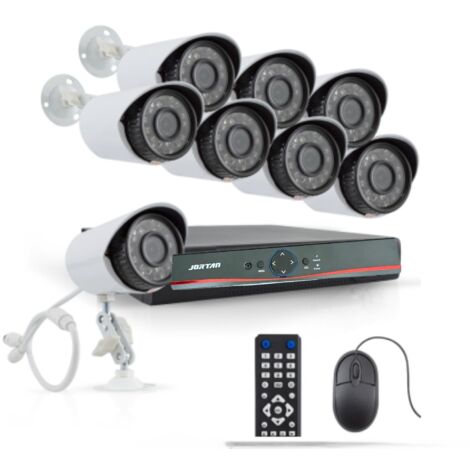 Kit Videosorveglianza 8 Telecamere 37 Led DVR App JORTAN 8 Canali Telecamere
