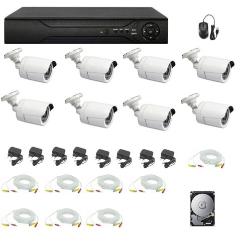 KIT VIDEOSORVEGLIANZA 8 TELECAMERE 5 MPX DVR 16 CH CAVI HD 1 TB