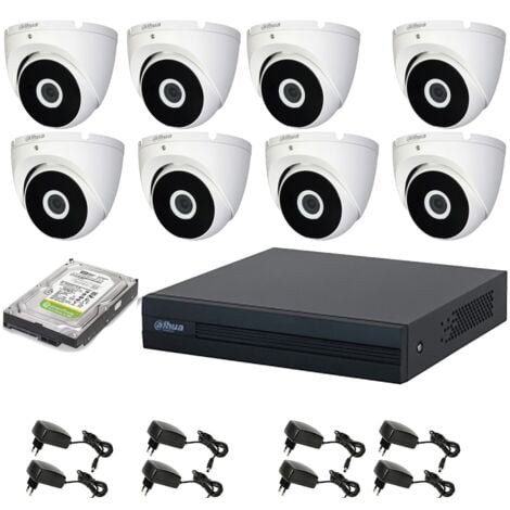 KIT VIDEOSORVEGLIANZA 8 TELECAMERE DOME 5 MPX DAHUA 8 CANALI HD 2TB