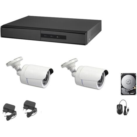 KIT VIDEOSORVEGLIANZA AHD CLOUD DVR 4 CANALI 2 TELECAMERE 5 MPX HD 320 GB