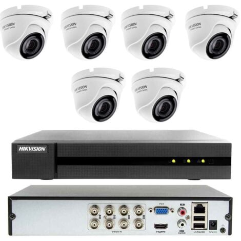 KIT VIDEOSORVEGLIANZA CLOUD DVR 8 CANALI 6 TELECAMERE 4MP AHD HIKVISION-NESSUNO