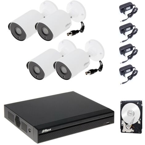 KIT VIDEOSORVEGLIANZA DAHUA  4 TELECAMERE 5 MPX P2P CLOUD 2 TB