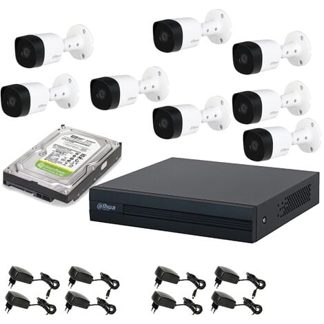 KIT VIDEOSORVEGLIANZA DAHUA 8 TELECAMERE 2 MPX DVR 8 CANALI HD 2TB