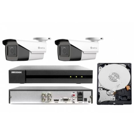 KIT videosorveglianza DVR 4 Canali 3K analogico 2 telecamere motozoom 5MP IR 40 mt hdd 1TB