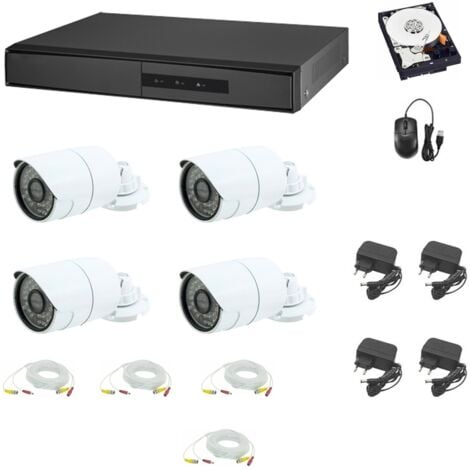 KIT VIDEOSORVEGLIANZA DVR 8 CANALI 4 TELECAMERE 5 MPX  ALIMENTATORE HD 1TB