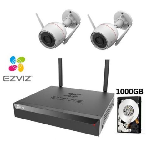 KIT VIDEOSORVEGLIANZA EZVIZ WIFI NVR 8 CANALI 2 TELECAMERE 2K 3 MP WIRELESS HDD 1TB