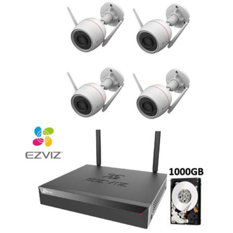 KIT VIDEOSORVEGLIANZA EZVIZ WIFI NVR 8 CANALI 4 TELECAMERE 2K 3 MP WIRELESS HDD 1TB