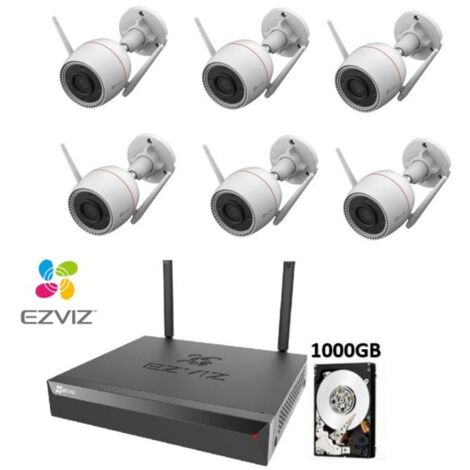 KIT VIDEOSORVEGLIANZA EZVIZ WIFI NVR 8 CANALI 6 TELECAMERE 2K 3 MP WIRELESS HDD 1TB