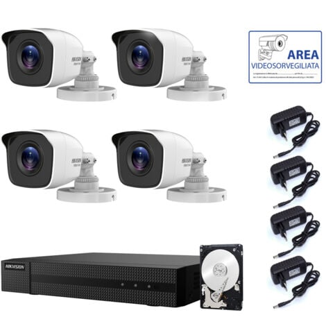 KIT VIDEOSORVEGLIANZA HIKVISION 4 TELECAMERE 4 MPX HARD DISK 2 TB