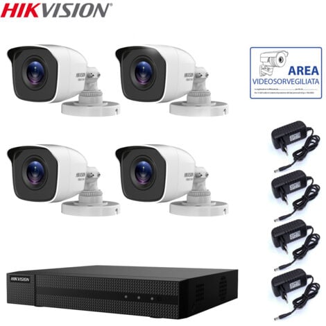 KIT VIDEOSORVEGLIANZA HIKVISION DVR 4 CANALI 4 TELECAMERE 2 MPX