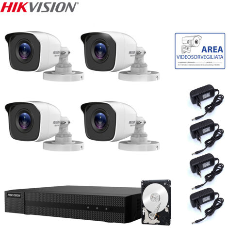 KIT VIDEOSORVEGLIANZA HIKVISION DVR 4 CANALI 4 TELECAMERE 2 MPX HD 1 TB