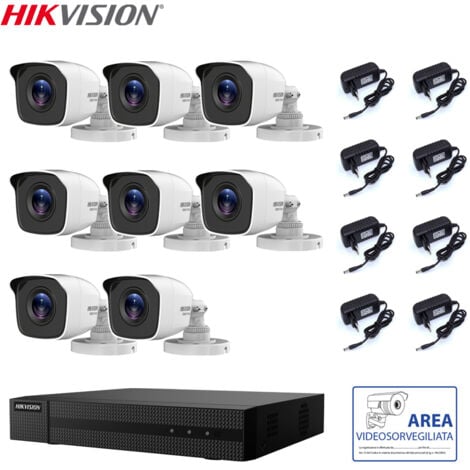 KIT VIDEOSORVEGLIANZA HIKVISION DVR 8 CANALI 8 TELECAMERE 2 MPX
