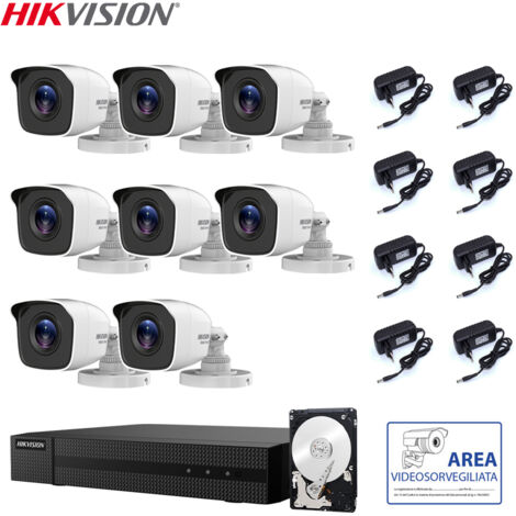 KIT VIDEOSORVEGLIANZA HIKVISION DVR 8 CANALI 8 TELECAMERE 2 MPX  HD 2TB