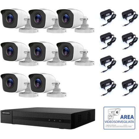 KIT VIDEOSORVEGLIANZA HIKVISION DVR 8 CANALI 8 TELECAMERE 4 MPX