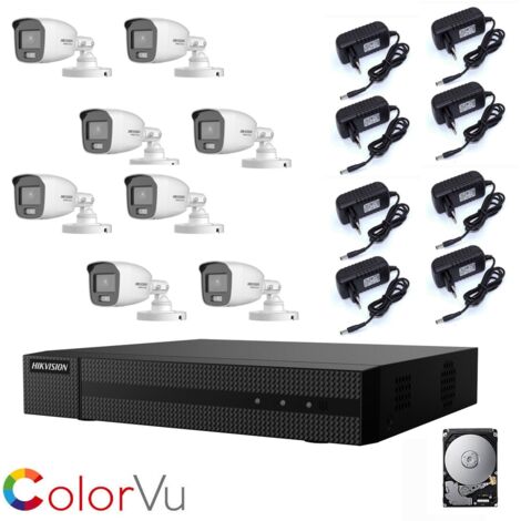 KIT VIDEOSORVEGLIANZA HIKVISION DVR 8 CH 8 TELECAMERE 2MP AHD HD 500 GB