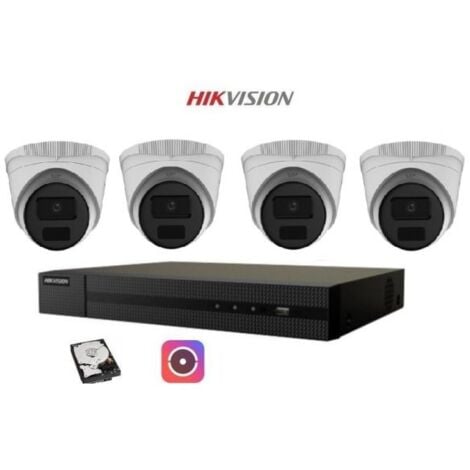 KIT Videosorveglianza Hikvision IP POE 4 Canali 4 Telecamere Dome 4 MPX 1TB Cloud