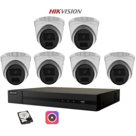 KIT VIDEOSORVEGLIANZA HIKVISION IP POE 8 CANALI 6 TELECAMERE DOME 4 MPX 1TB