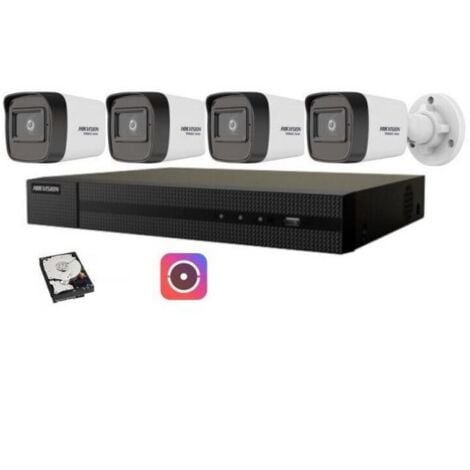 Kit videosorveglianza IP Hikvision Nvr POE 4 Canali 4 telecamere bullet 4 mpx hdd 500GB