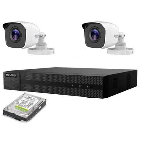 KIT VIDEOSORVEGLIANZA IP POE 2 MPX 2 TELECAMERE HIKVISION NVR 4 CANALI HD 2TB
