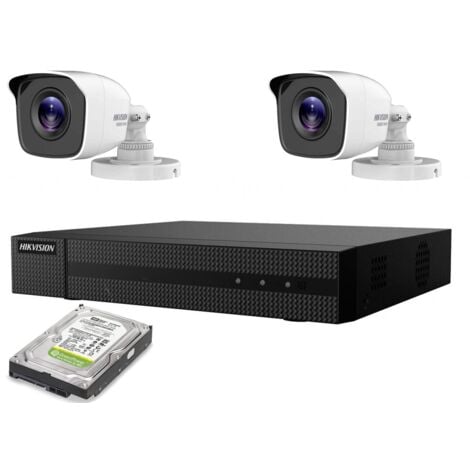 KIT VIDEOSORVEGLIANZA IP POE 2 TELECAMERE HIKVISION NVR 4 CANALI 4K HD 500GB