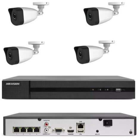 KIT VIDEOSORVEGLIANZA POE 4 CANALI NVR 2 MPX H265 CLOUD IP HIKVISION
