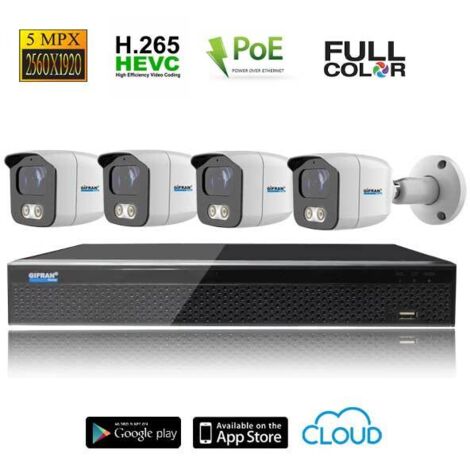 Kit videosorveglianza POE 5MPX telecamere grandangolo