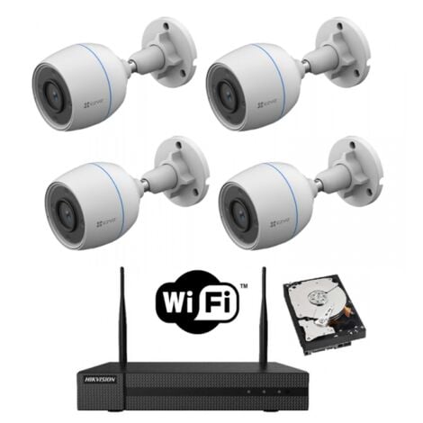 KIT videosorveglianza WIFI NVR 4 canali 4 telecamere Wifi FULL HD 1080P hdd 500gB