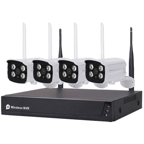 KIT VIDEOSORVEGLIANZA WIRELESS '455050' NVR wireless + 4 telecamere 3 MPX