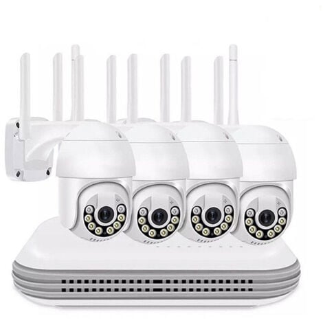 HOUSECURITY KIT VIDEOSORVEGLIANZA WIRELESS PTZ IP 4 TELECAMERE 5 MPX WIFI DA REMOTO WIFI