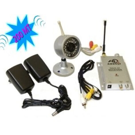 Kit Videosorveglianza Wireless Research 200 Mt. Avec Infrarox