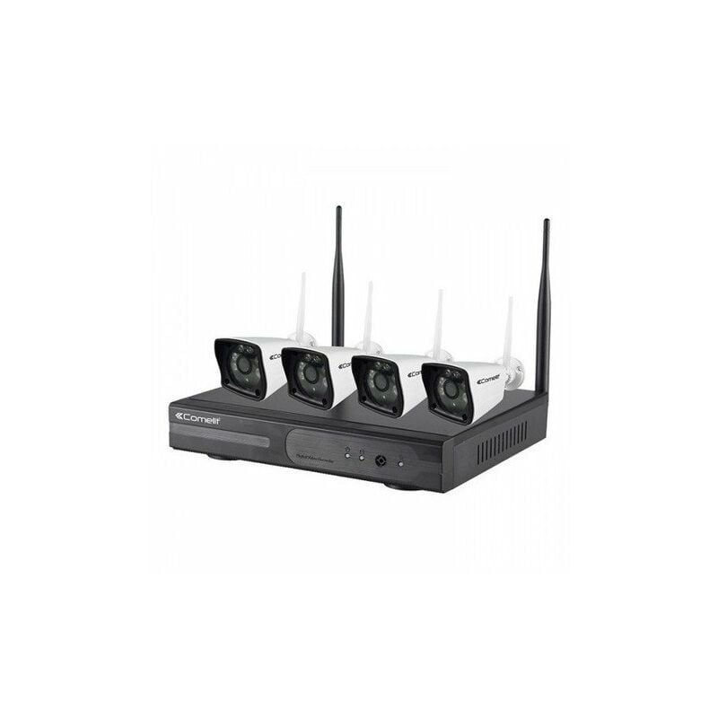 Comelit - Kit De Vidéoprotection Wikit040a - 1 Enregistreur Vidéo Wi-fi - 4 Caméras Ip Wi-fi All-in-one