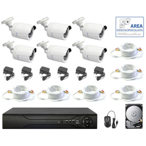 HOUSECURITY KIT VIDEOVIGILANCIA AHD 5 MPX 6 CÁMARAS AHD IR CABLES IP DVR 8 CANALES HD 1 TB