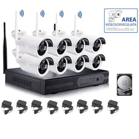 HOUSECURITY KIT VIDEOVIGILANCIA INALAMBRICO NVR 8 CANALES 8 CAMARAS INALAMBRICO HDD 2TB