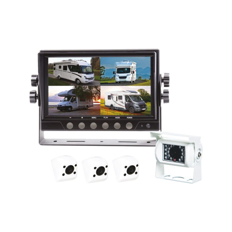 Beeper - Kit vidéo de recul avec 4 caméras blanches & écran Quad lcd 7'' RW4QUAD