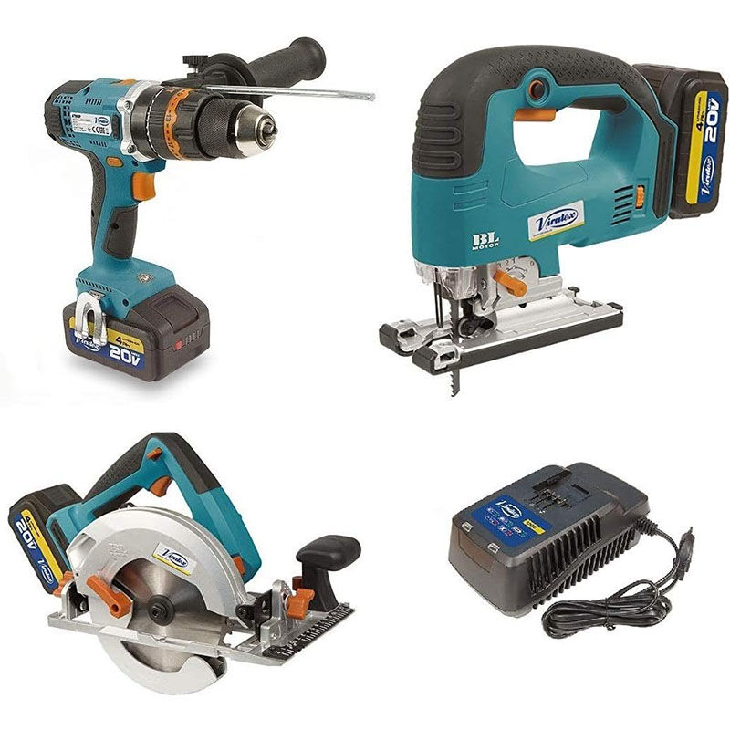 

Kit Virutex Taladro Atb80P + Sierra Caladora Scb324 + Sierra Circular Srb165