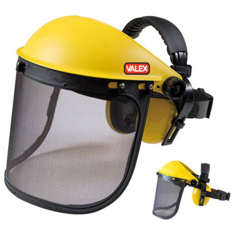 KIT VISIERA DI SICUREZZA A RETE PROTETTIVA DA LAVORO PROTEZIONE + CUFFIE VALEX