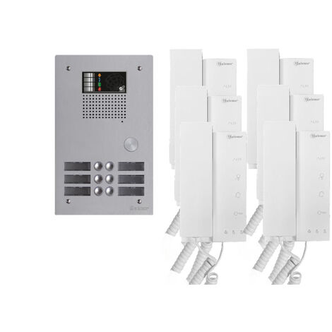 Kit visiophone collectif avec 6 écrans 2 rangées GOLMAR G2+