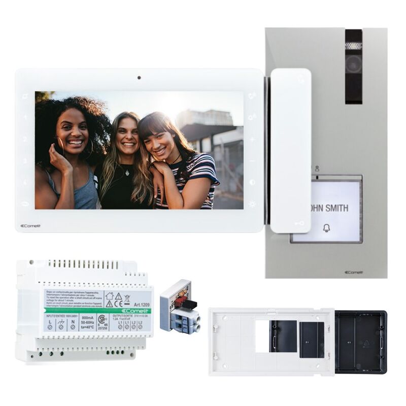 Comelit - Kit vidéophone monofamilial 2 fils mains libres quadra et maxi 8461X