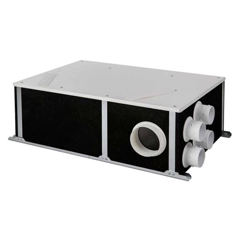 Unelvent - Kit vmc df 65%, spécial rénovation + 1 plénum universel + bouches + colliers s&p ( ) 604044