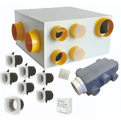 VMC double flux TWIN AIR 70 monobloc – Rendement jusqu'à 70% – Économie chauffage jusqu'à 14% – Filtres G4/M5 – 911971 – Autogyre