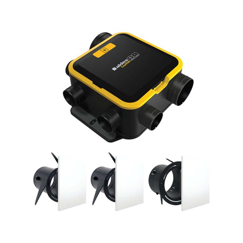 Aldes - Kit vmc simple flux EasyHOME AutoSENS compact + 3 grilles ColorLINE