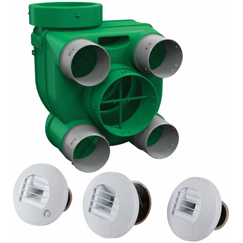 Axelair - hygro ariant - Kit Hygro b vmc simple flux hygroréglable + bouches piles