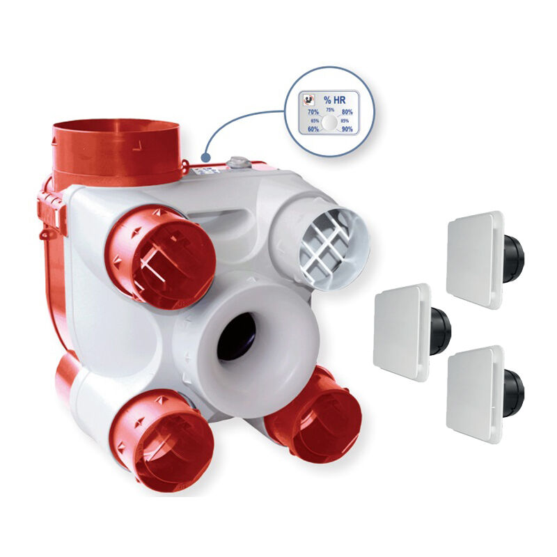 Unelvent - Kit vmc Deco dhu k à sondes thermo-hygrométriques