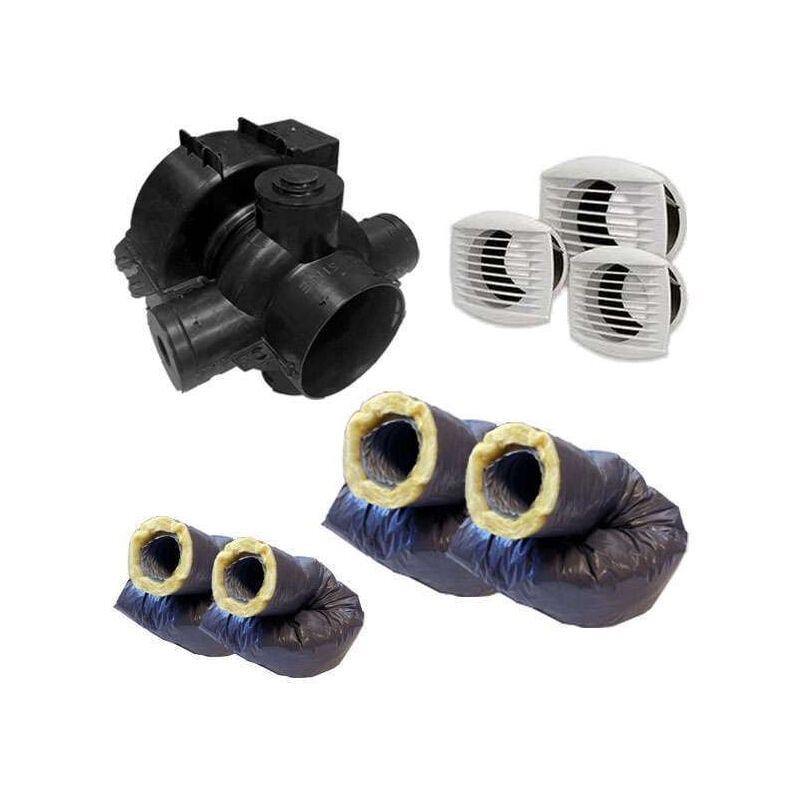 Econoname - Kit vmc simple flux autoréglable avec gaines - Ventil'Eco